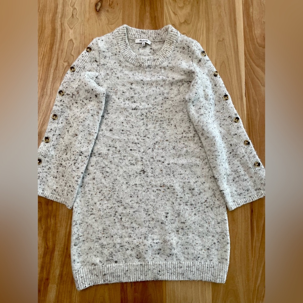 Madewell Speckled Donegal Button Sleeve Sweater